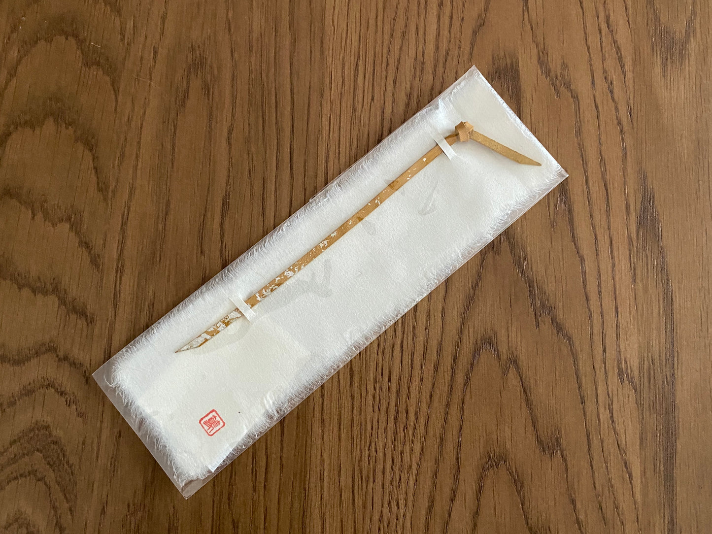 Leather and lacquer bookmark
