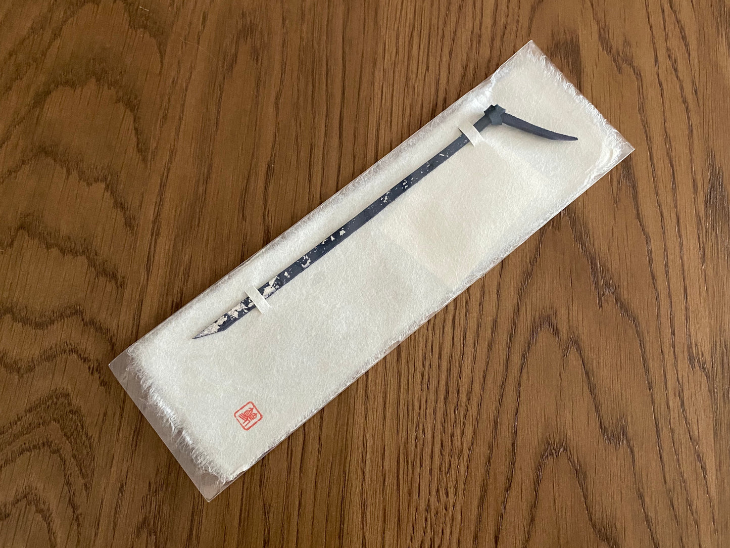 Leather and lacquer bookmark "Asaka"