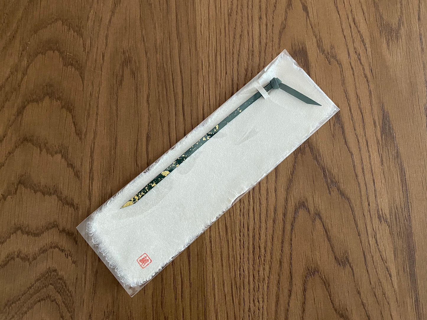 Leather and lacquer bookmark Gold leaf