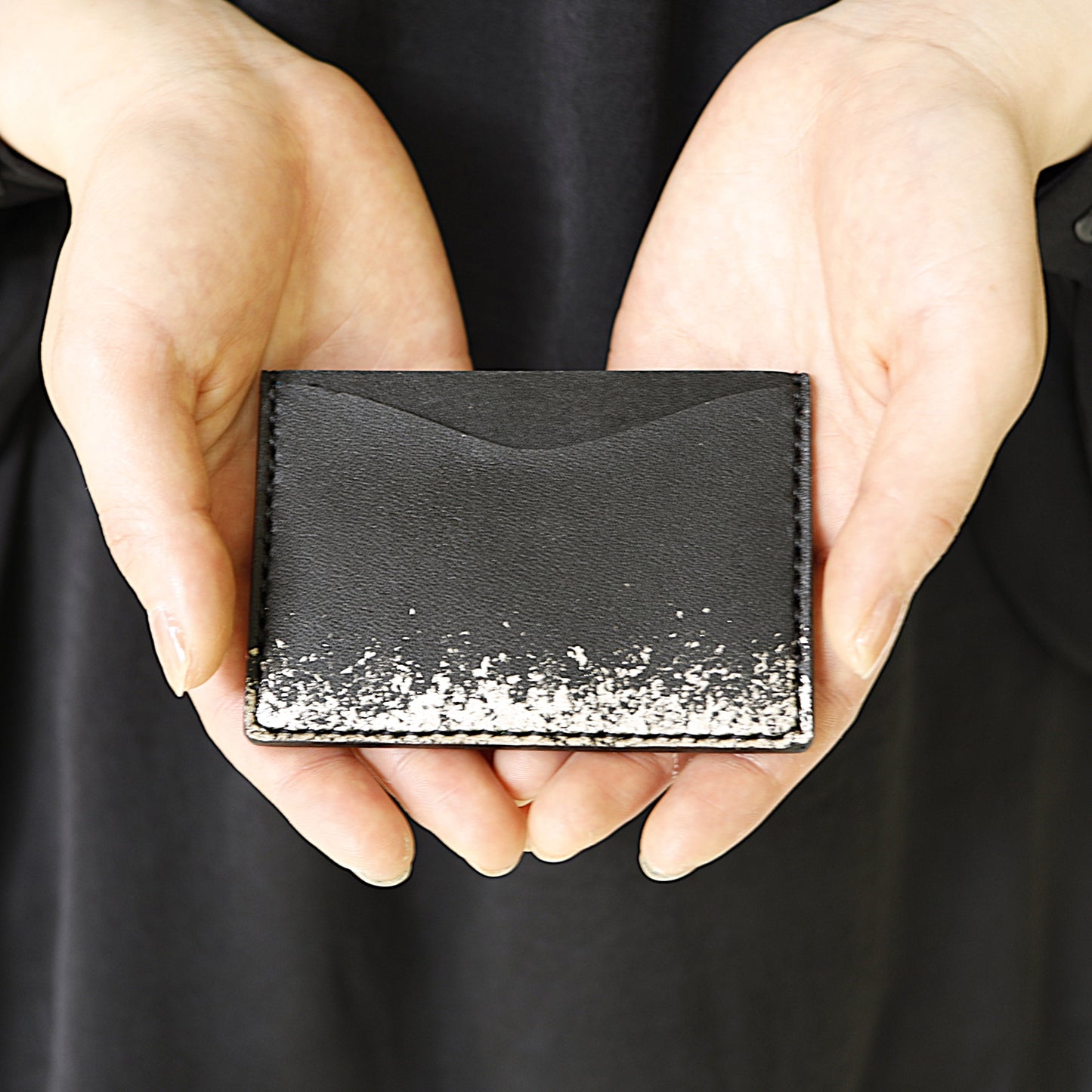 Leather and lacquer iPad sleeve case "Kasumi"