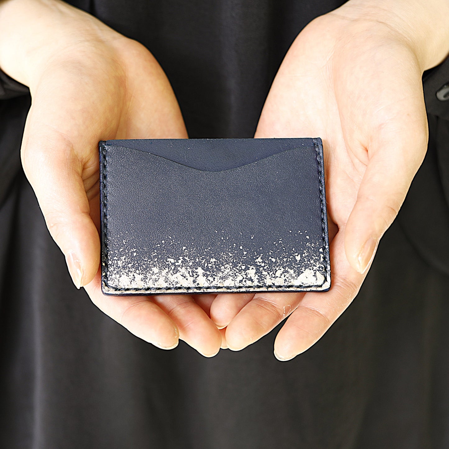 Leather and lacquer iPad sleeve case "Kasumi"