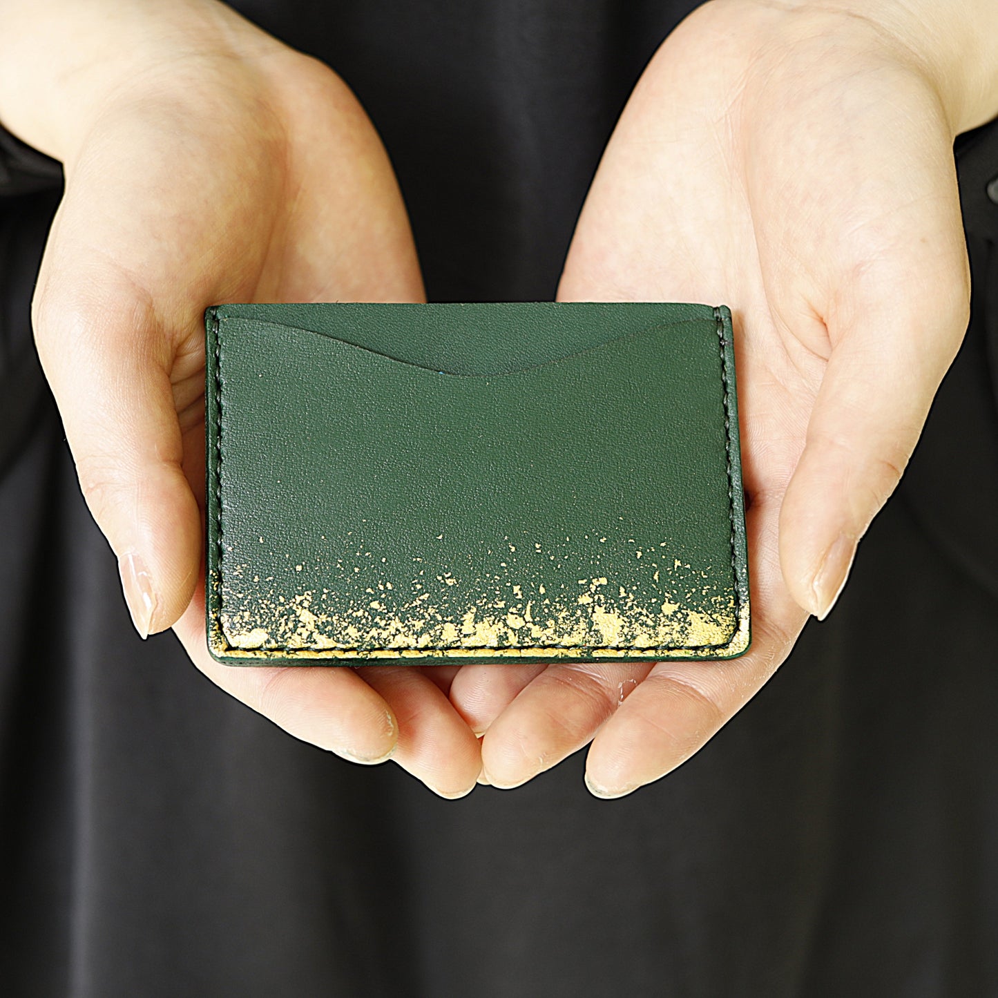 Leather and lacquer iPad sleeve case "Kasumi"