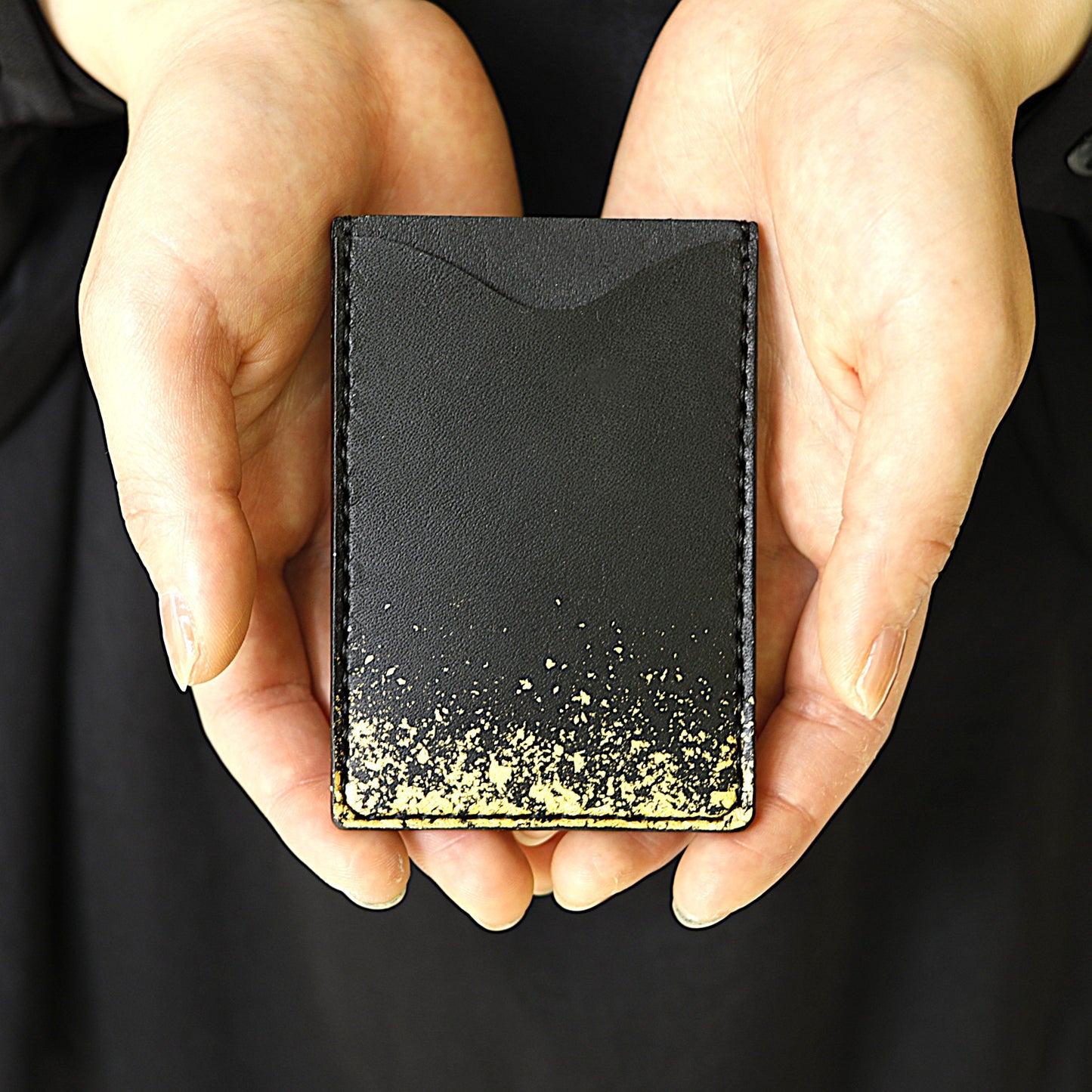 Leather and lacquer iPad sleeve case "Kasumi"