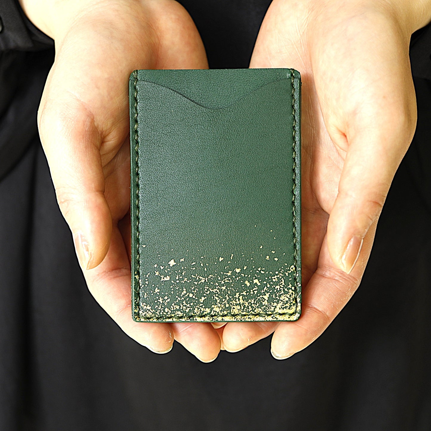 Leather and lacquer iPad sleeve case "Kasumi"