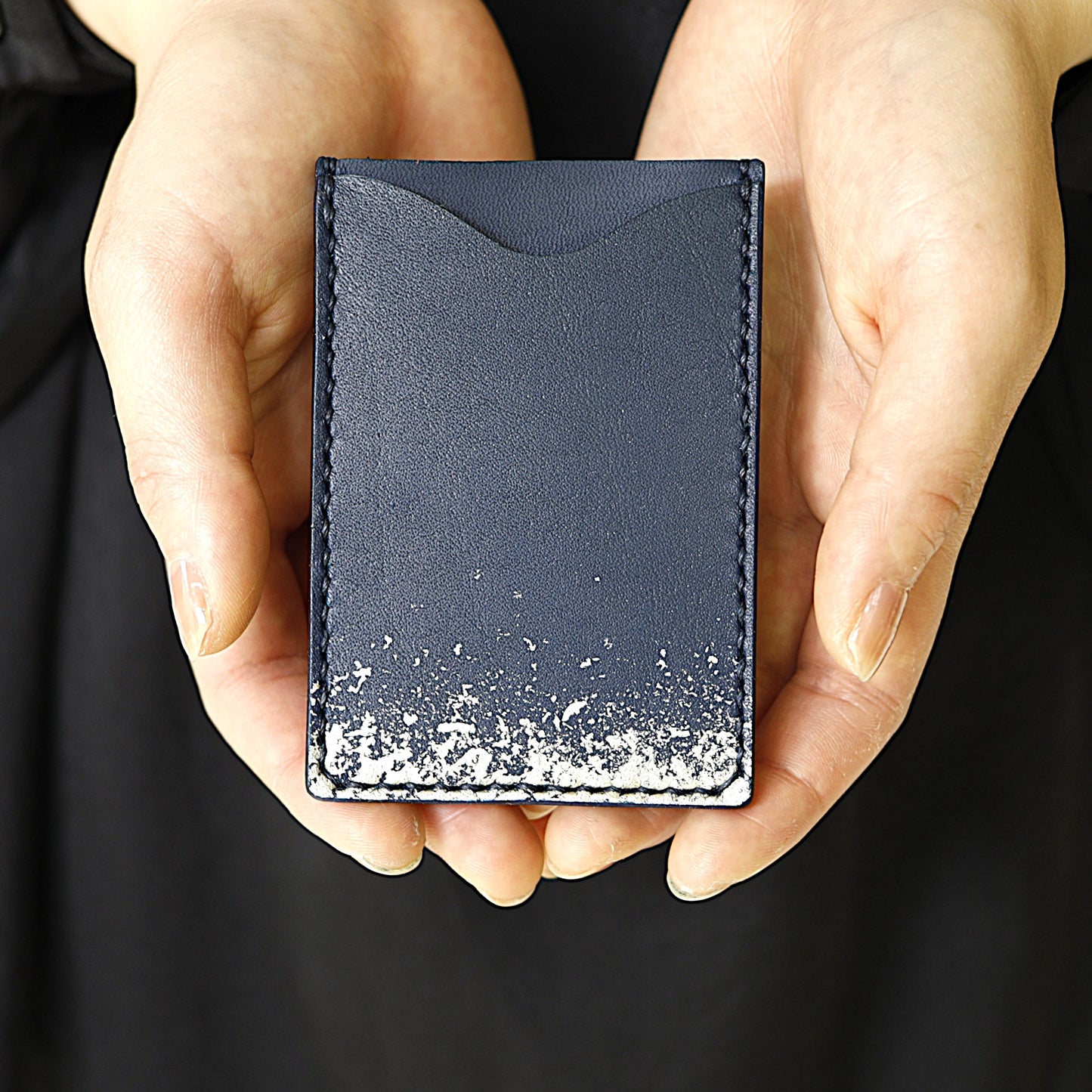 Leather and lacquer iPad sleeve case "Kasumi"