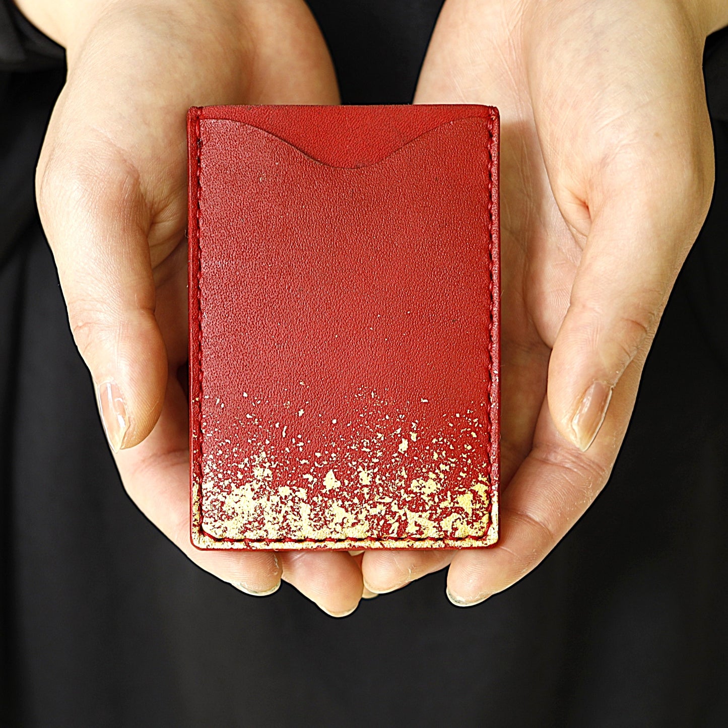 Leather and lacquer iPad sleeve case "Kasumi"