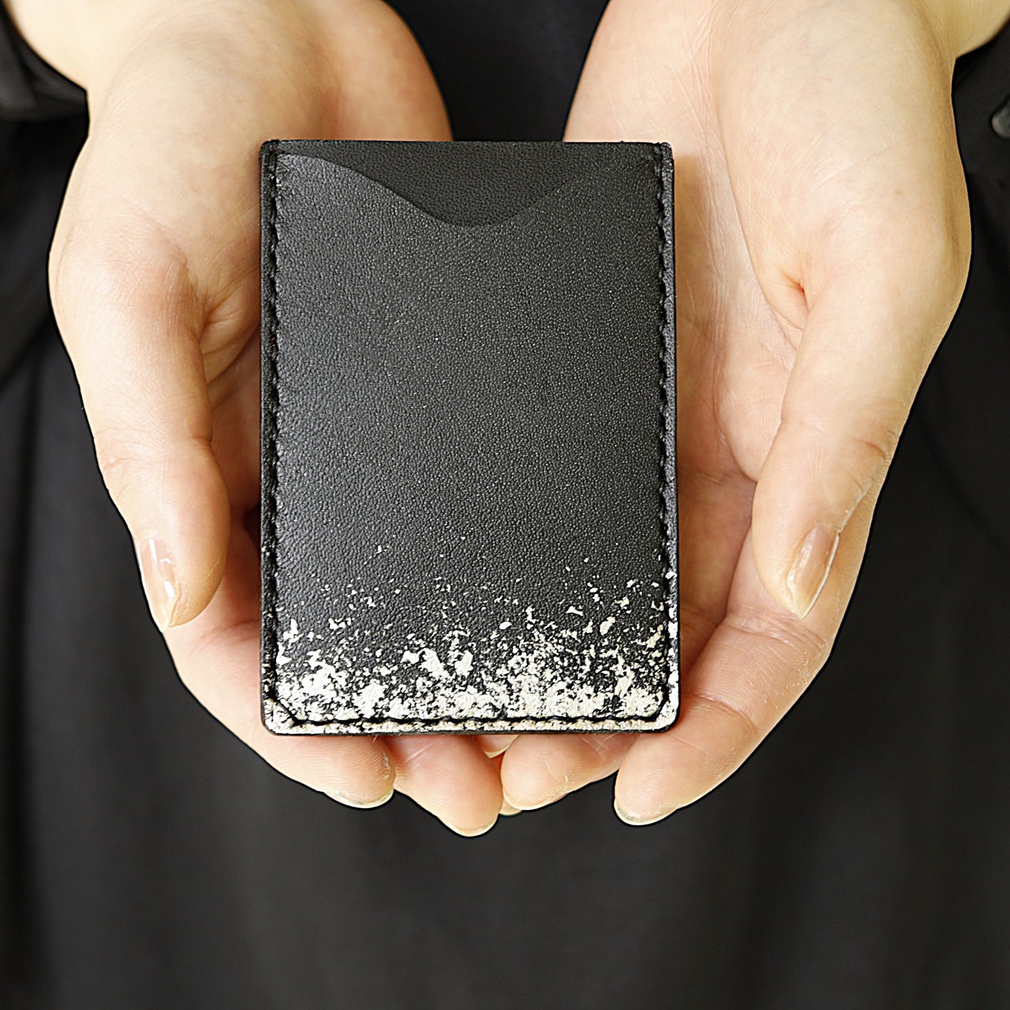 Leather and lacquer iPad sleeve case "Kasumi"