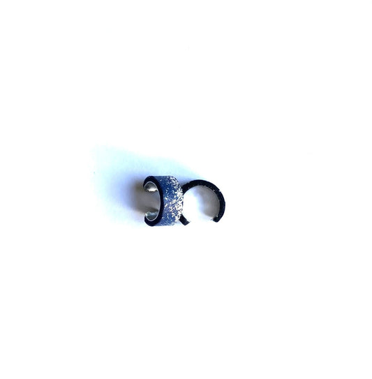 Leather and navy lacquer ear cuffs - Asaka