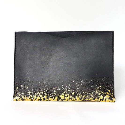 Leather and lacquer iPad sleeve case "Oboro"