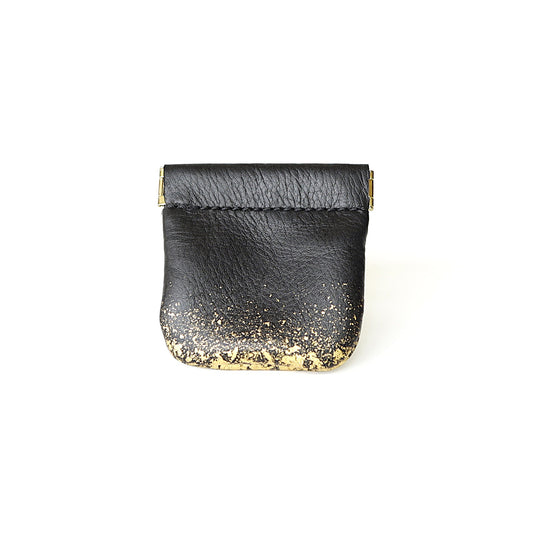Leather and lacquer coin case Oboro