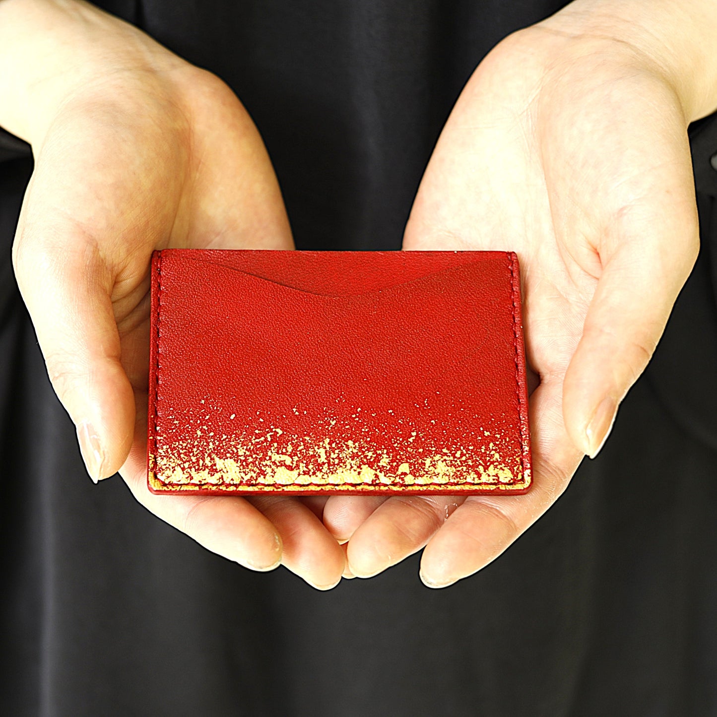 Leather and lacquer iPad sleeve case "Kasumi"